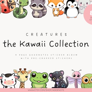 kawaii creatures collection digital planner stickers | goodnotes | notability | digital stickers | precropped | png
