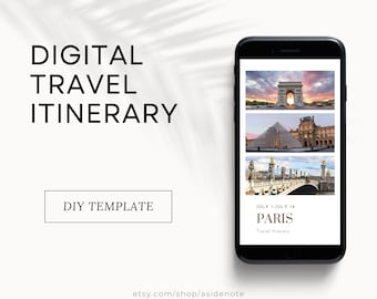 Mobile 14 Day Itinerary Travel Planner Template, Editable Canva Template, Digital Travel Guide, Trip Organizer