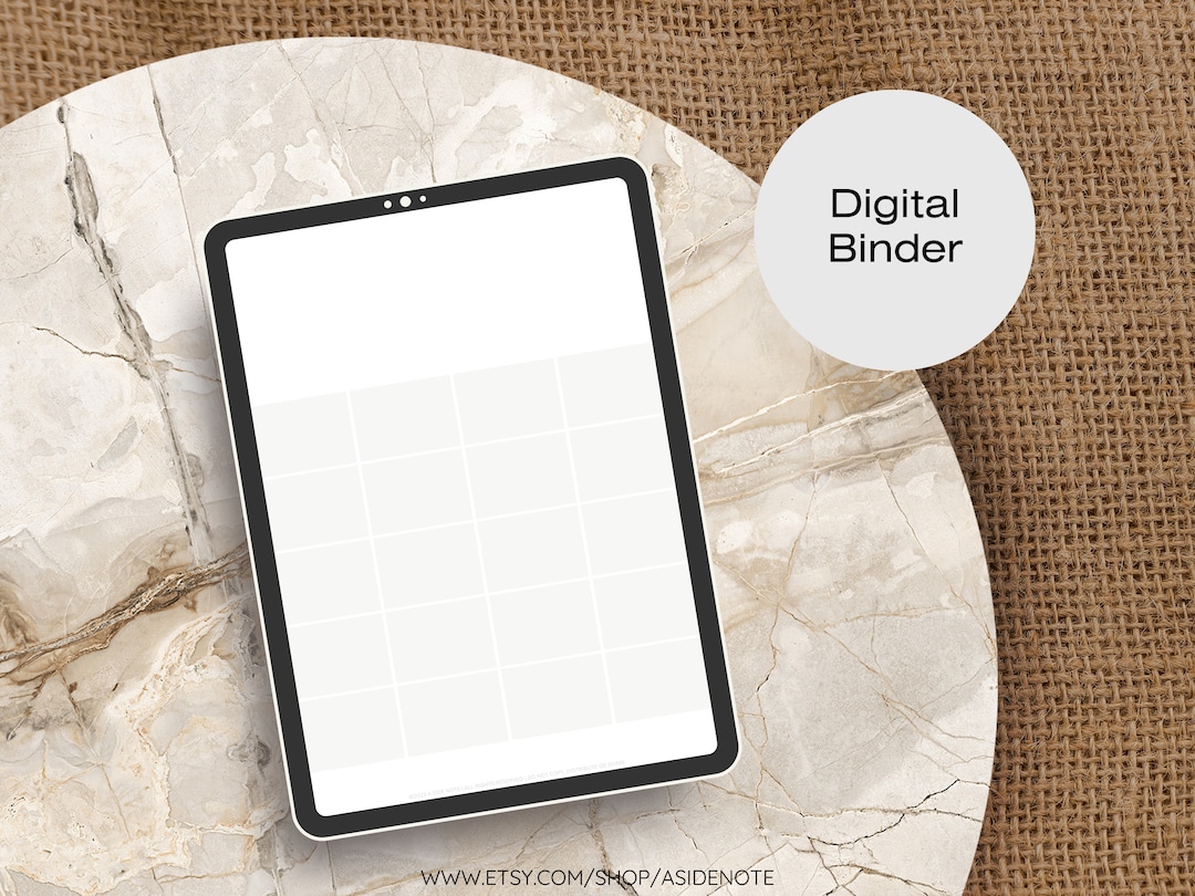 White Digital 20 Subject Binder | Notebook | Hyperlinked PDF With Side ...