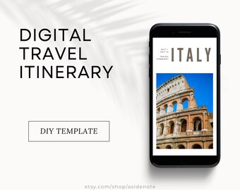 Mobile 14 Day Itinerary Travel Planner Template, Editable Canva Template, Digital Travel Guide, Trip Organizer