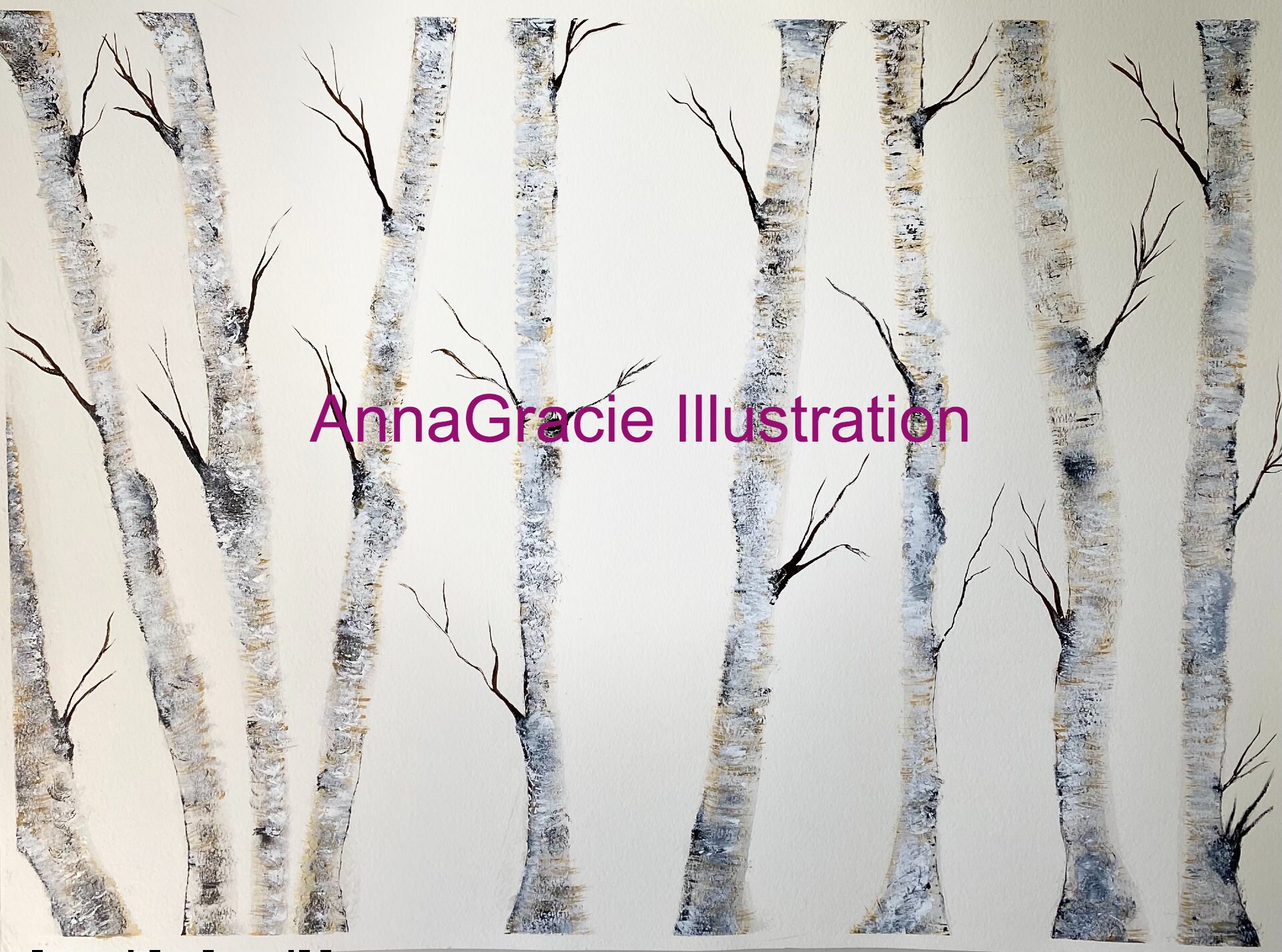 Birch Tree Print and Original Etsy