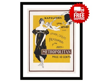 Vintage Metropolitan Illustrated Journal Cover 1920s by Edward Penfield. Vintage Accessories Fashion Framed Poster. Art Nouveau Print