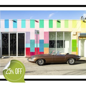 Poster représentant une vitrine et une muscle car dans le quartier de Wynwood à Miami