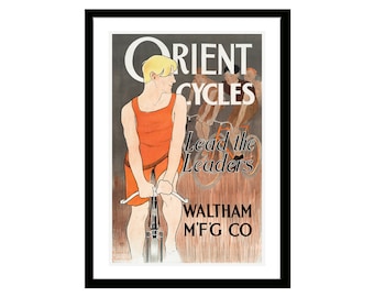Vintage Orient Cycles Poster by Edward Penfield, Retro Bicycle Art Print