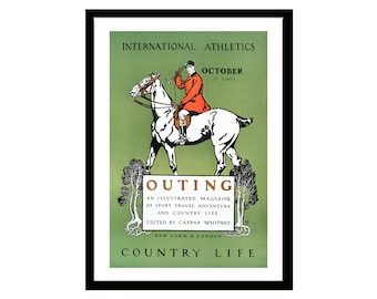 Edward Penfield Horseman Print | Vintage Magazine Cover Art