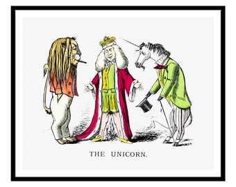 1800s Unicorn British Humor Vintage Caricature Drawing Poster Cigars Room Kitchen Decor Art Prints Café Restaurant Pub Bathroom Wall Art