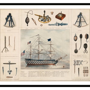 Steamship Yacht Vintage Steampunk Kunst Illustration Patent Druck Reise Poster Geschenk für Ozeanreisende Fans Wandkunst Zuhause und Büro Dekor
