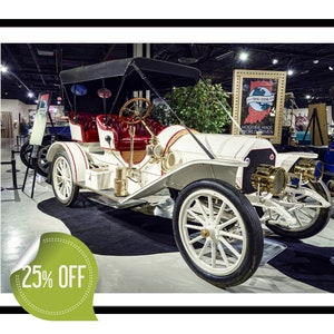 Poster of 1909 Sterling Model K automobile at the Studebaker Museum in South Bend, Indiana