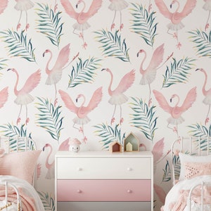 Florale Kinderzimmer Tapete, abnehmbarer Stick auf Tapete, vorgeklebt. Kinder Schlafzimmer Tapete, Kinder abnehmbare Tapete Dekor