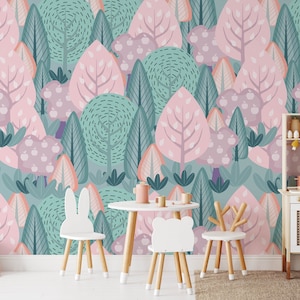 Berge Kinderzimmer Tapete, abnehmbarer Stick auf Tapete, vorgeklebt. Kinder Schlafzimmer Tapete, Kinder abnehmbare Tapete Dekor