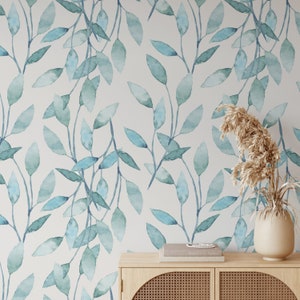 Abnehmbare Floral Tapete, Wandbild Floral Tapete, Botanische benutzerdefinierte Floral Tapete, Akzent Floral Tapete, Große Druck Floral Tapete