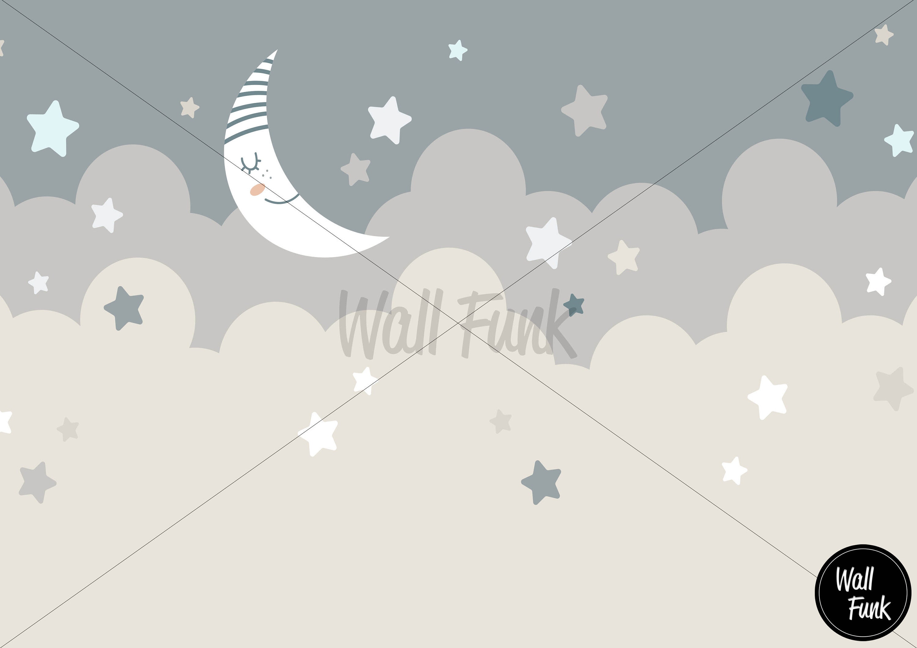 Stars and Moon Nursery Wallpaper Removable Stick on | Etsy