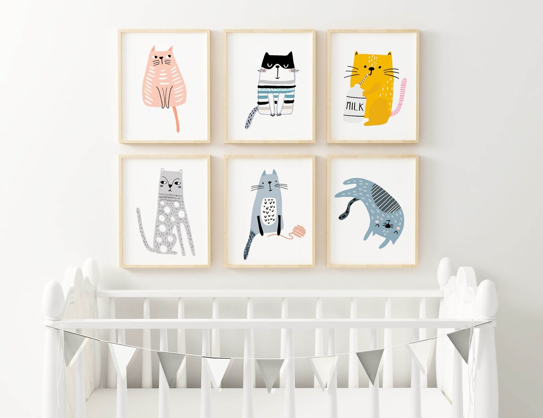 Cats Nursery Prints, Nursery Wall Prints, Childrens Animal Prints ...