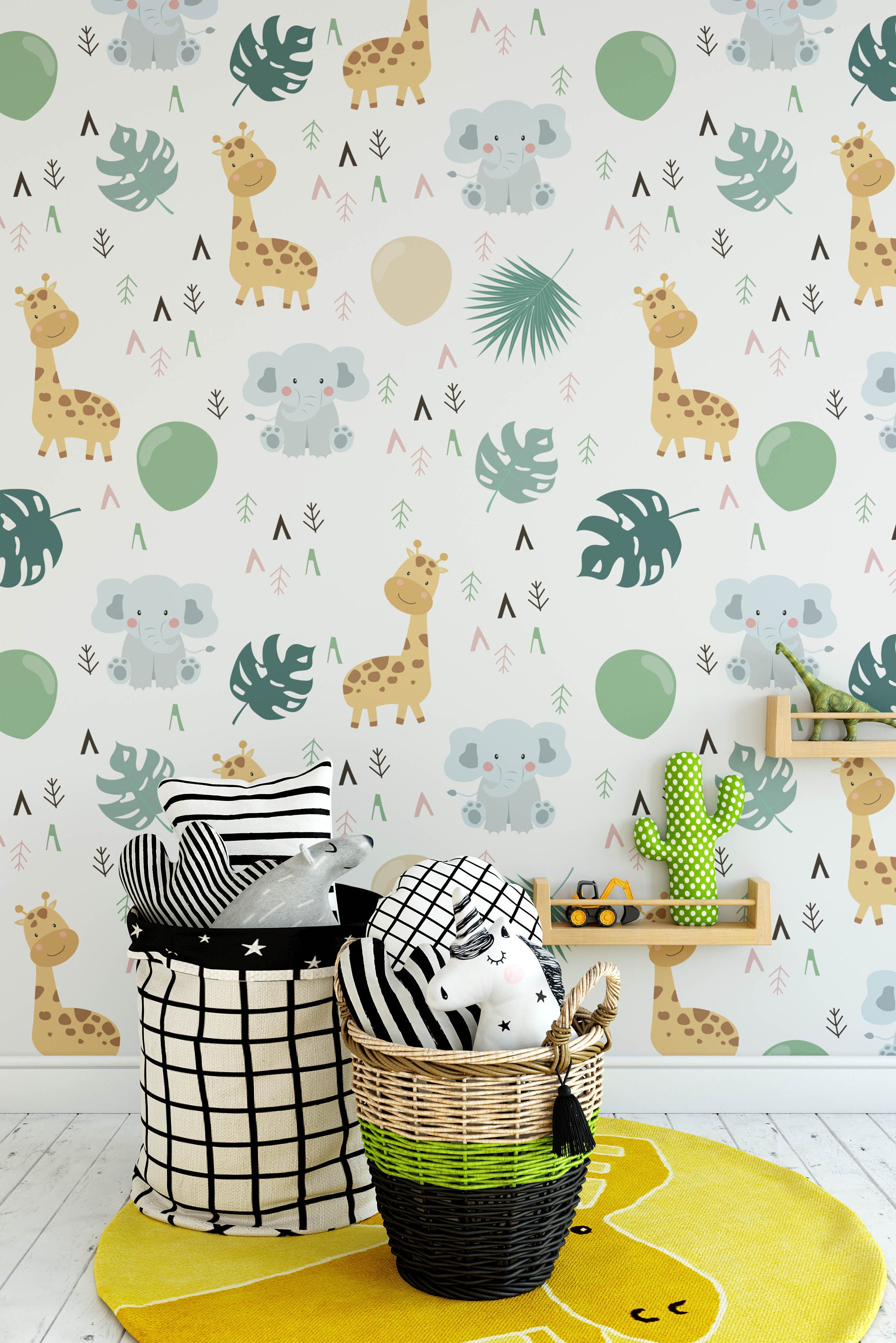Safari Nursery Wallpaper Removable Stick on Jungle Wallpaper Etsy