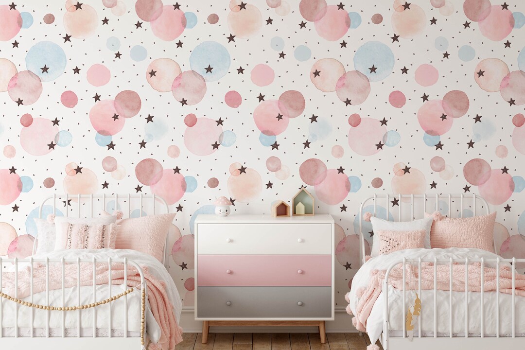 Polka Dot Nursery Wallpaper Removable Stick on Wallpaper Etsy