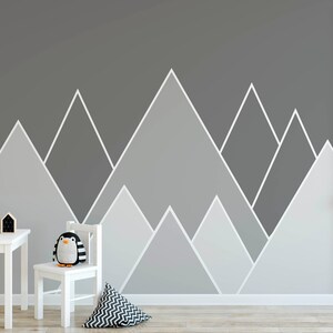 Berge Kinderzimmer Tapete, abnehmbarer Stick auf Tapete, vorgeklebt. Kinder Schlafzimmer Tapete, Kinder abnehmbare Tapete Dekor