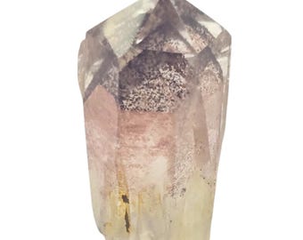 Punta di quarzo fantasma rosso naturale da 93,20 ct, 37,39 mm × 19,47 mm × 17,17 mm, torre di cristallo di quarzo ematoide, pietra curativa, campione minerale Medita