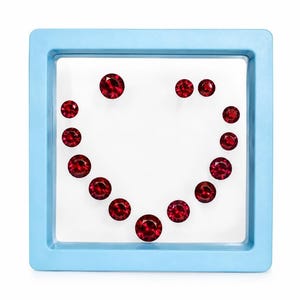 Red Glass Gemstones, 14-Piece Ruby Red Set for Jewelry Making