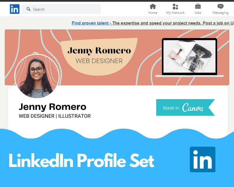 LinkedIn Profile Set Canva Template for Career Professionals | Etsy