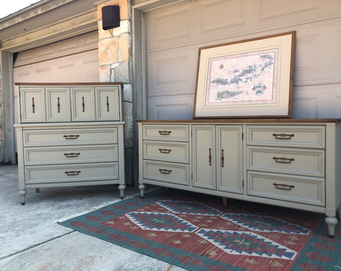 SOLD Refinished Mcm/modern Farmhouse Dresser Set Etsy