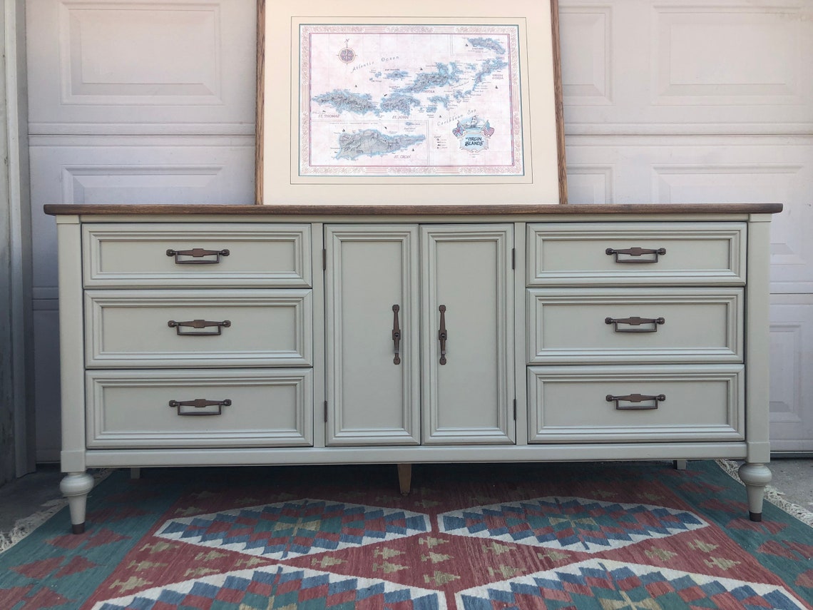 SOLD Refinished Mcm/modern Farmhouse Dresser Set Etsy