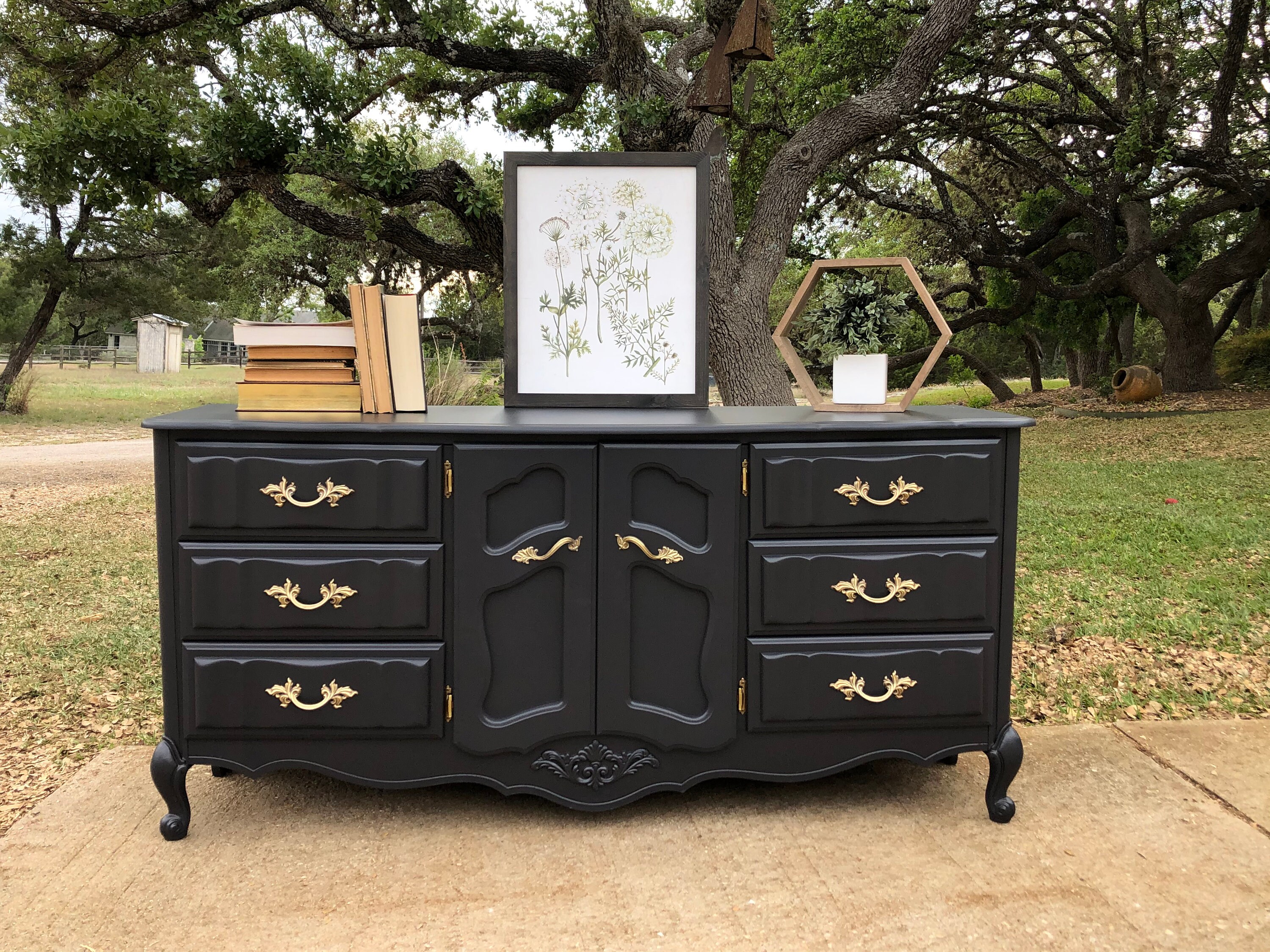 Black French Provincial Dresser
