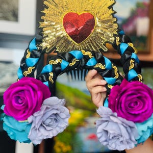 Blumen Kopfschmuck, Dia de Los Muertos Tocado de Flores Blumen Haarband, Tocado, Kopfschmuck, Catrina Stirnband, Floraler Kopfschmuck Tag der Toten