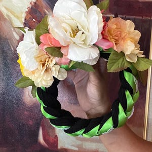 Blumen Haarschmuck, Blumenkrone, Tocado de Flores, Blumen Haarband, Tocado, Kopfschmuck, Catrina, Dia de los Muertos, Tag der Toten