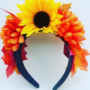Flower Head Band, Flower headpiece, Headband, Headpiece, Tocado, Flower Crown, Tocado de Flores, Folklorico Headband, Catrina Headpiece,