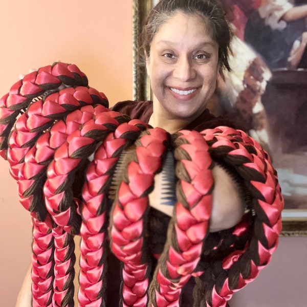 Custom Folklorico Headpiece, Mexican Braid, , Folklorico Braid, Trenza Folklorico, , Trenza, Braid, headpiece, tocado, trenza Mexicana