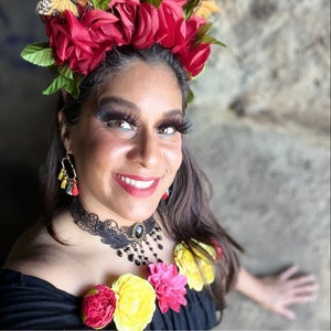 Blumen Haarschmuck, Blumenkrone, Tocado de Flores, Blumen Haarband, Tocado, Kopfschmuck, Catrina, Dia de los Muertos, Tag der Toten