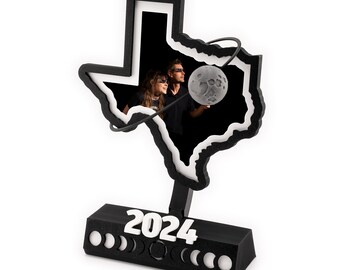 2024 Solar Eclipse Picture Frame - Customizable Keepsake/Gift - Choose Your State