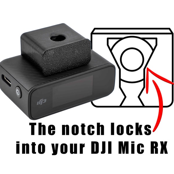 Notched Cold Shoe for DJI (V1) Wireless Mic Receivers