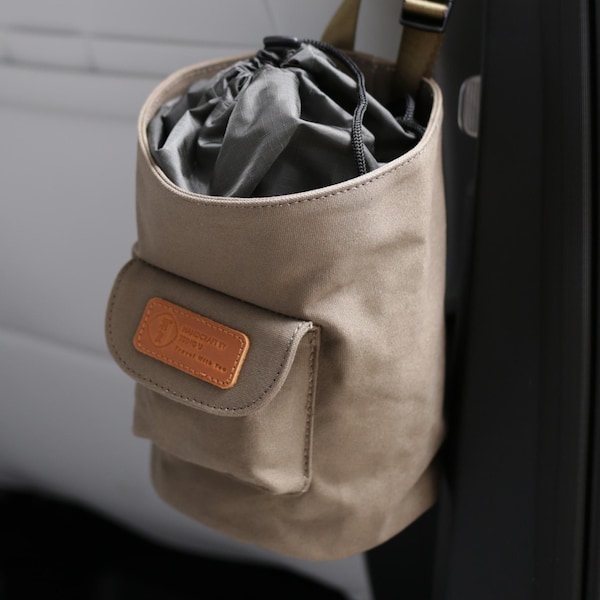 Cubo de basura para coche con forro antifugas – Organizador colgante de 4 l para vehículo