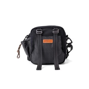 Kleine Umhängetasche mit verstellbarem Riemen, quadratische Schultertasche mit faltbarer Flaschen-/Regenschirmtasche - schwarz