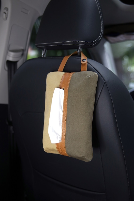 Car Tissue Holder, Napkin Holder, Color Blocking Canvas Backseat