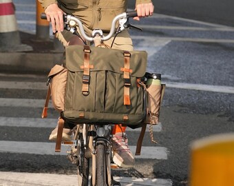 Borsa da manubrio per bici per Brompton, borsa e zaino da manubrio per bici 2 in 1 - Convertibile e organizzata