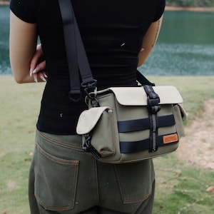 Borsa a tracolla impermeabile per fotocamera da donna, borsa a tracolla in stile vintage compatibile con fotocamere mirrorless Canon, Nikon, Sony e obiettivi.