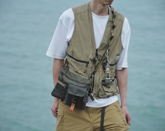 Tactical Crossbody Bag，with Fire-Resistant Pouch, Sustainable & Modular Design, Gift for Him