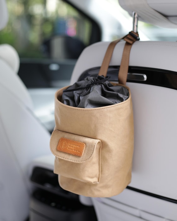 4L Car Trash Can – Hanging Garbage Container with Washable Leakproof Liner