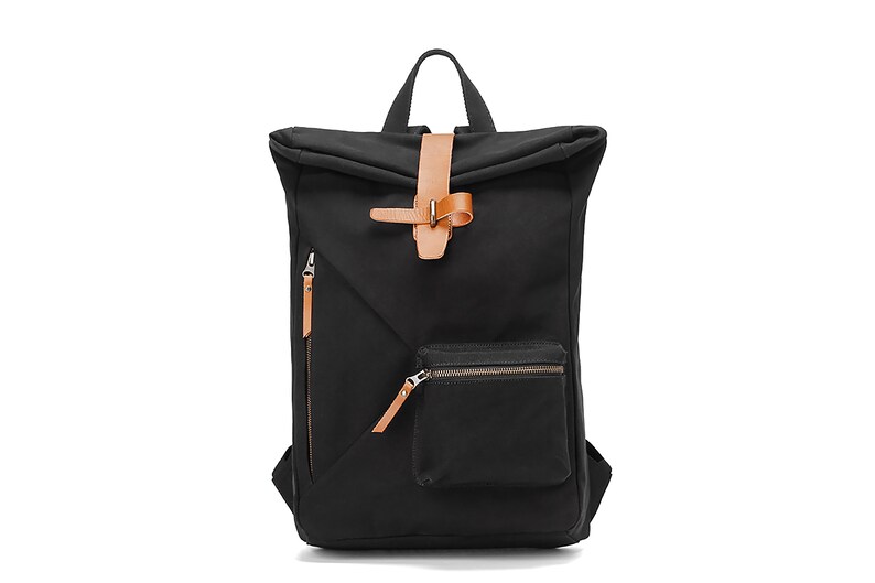 Canvas Rucksack mit 15 Laptop schutzschicht, Schwarz Bild 2