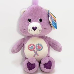 NWT 8&quot; Care Bears Share Bear, 2002 beanie plush, Vintage w/ Tags