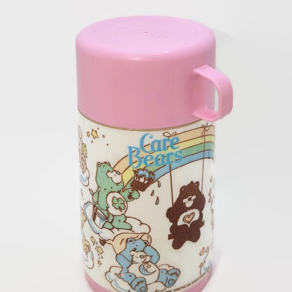 1985 Care Bears Thermos Aladdin w/ Stopper & Cup Lid, Vintage TCFC Those Characters From Cleveland