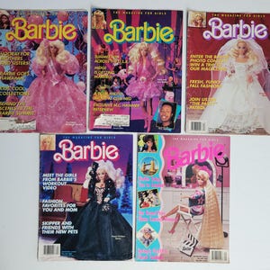 1991 / 1992 &quot;Barbie, The Magazine For Girls&quot; Lot of 5 Issues, Vintage Collectibles