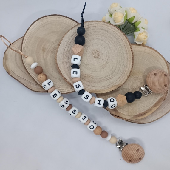 Doudou Attache Sucette Personnalisé Avec Le Prénom De Bébé, LAPIN En Velours Doux, Pour Un Cadeau De Naissance Baptême, 20cm, Fille Garçon, Dés La Naissance