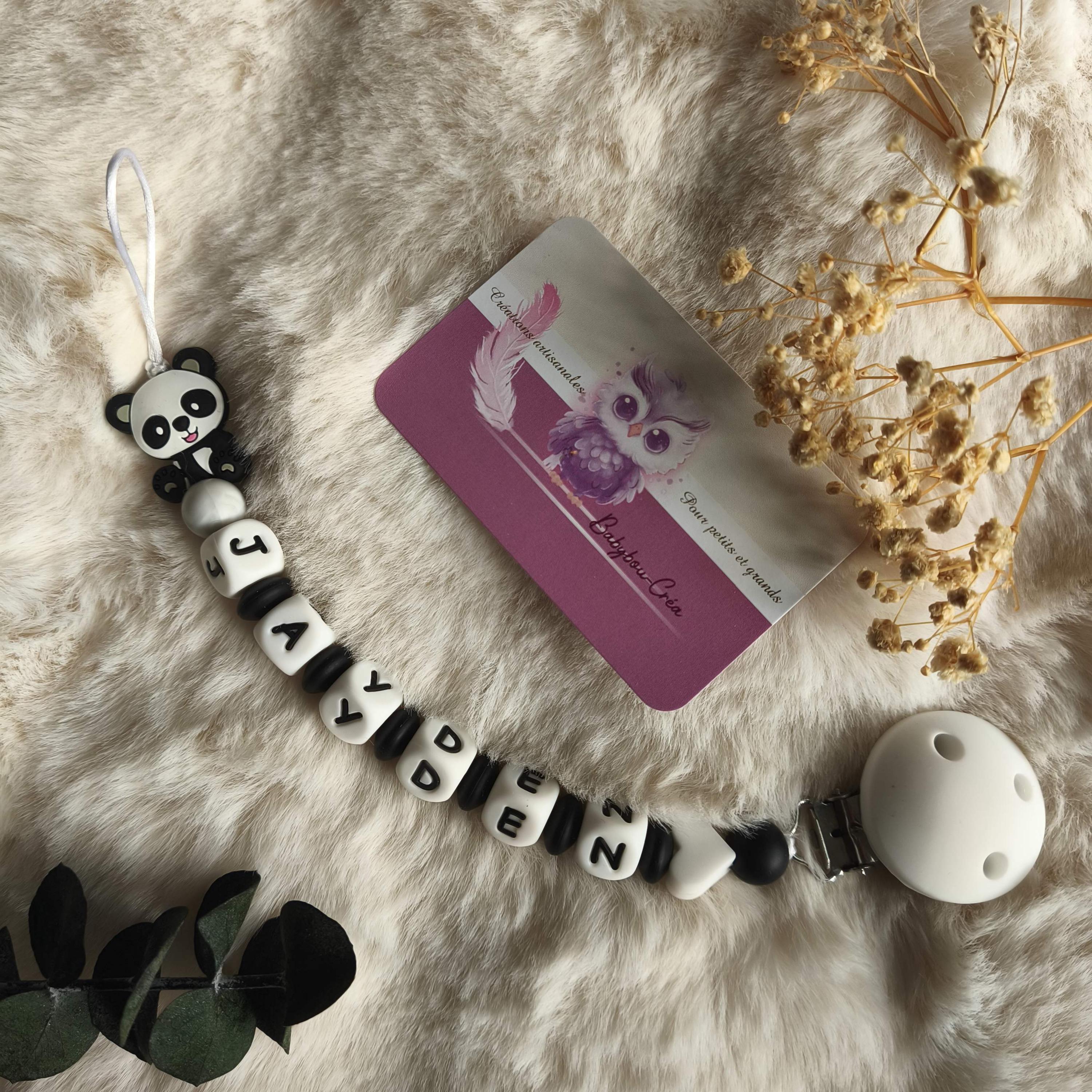 Lot De 3 Attaches-tétines En Silicone Animaux - Panda, Mouton, Avocat - Longueur Réglable Bébé