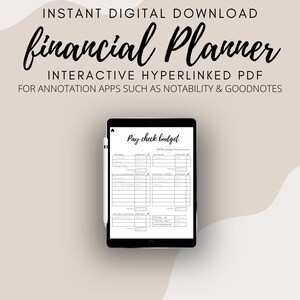 Digital Financial Planner | Finance Planner | Pay check Budget | for Annotation Apps | Notability| Goodnotes | Savings Challenges |