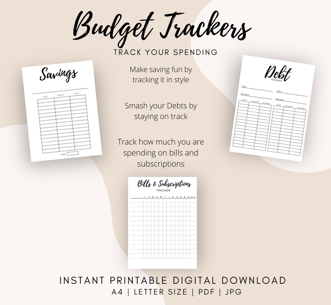Printable Budget Tracker Templates Savings Tracker Sinking Funds
