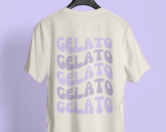 Gelato T-Shirt | Comfort Colors | Retro Groovy text | Beach shirt | Ice cream shirt | Back Print | Unisex
