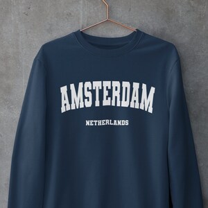 Amsterdam Crewneck sweatshirt | Travel sweater | Vacation apparel | Dutch souvenir | College sweatshirt | Unisex